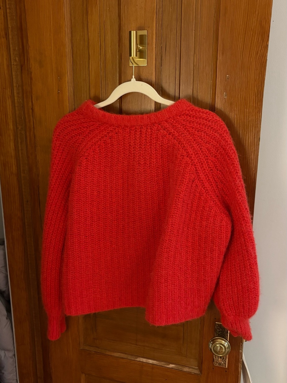Sezane Red Sweater Emile Cardigan Red Alpaca Size M - Picture 3 of 4